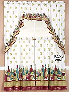 Best Wine Themed Kitchen Curtains 36 Inch Length