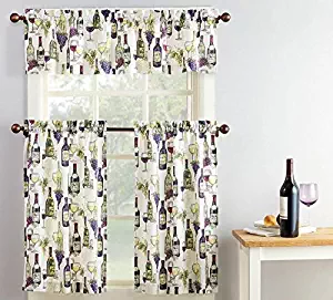 Best Wine Themed Kitchen Curtains 36 Inch Length
