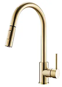 Best Brushed Gold Kitchen Faucet Three Hole