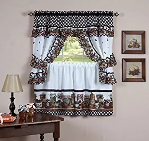 Best Naturally Home Mason Jar Kitchen Cottage Curtain Set