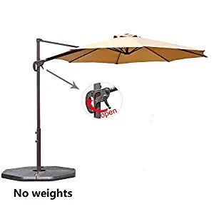 Best Treasure Garden Outdoor Cantilever Umbrella With Led Lights