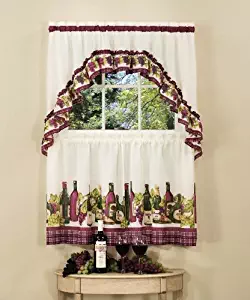 Best Wine Themed Kitchen Curtains 36 Inch Length