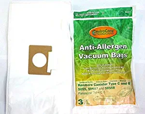 Panasonic Kenmore Canister Allergen Cloth Vacuum Bags Fits C, Q, 50558, 50557, 5055,
