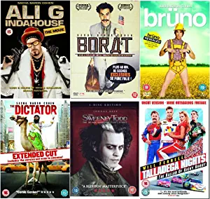 The Complete Sacha Baron Cohen DVD Collection: Ali G - Indahouse / Borat / Bruno / Dictator / Sweeney Todd / Talladega Nights