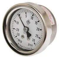 24108 - Replacement Combination Vacuum/Pressure Gauges, Restek - Gauge, Vacuum/Pressure 30" to 60 psig Compound 1/8"NPT CBM, 2" diam, SS - Each