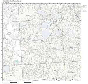 ZIP Code Wall Map of West Bloomfield Township, MI ZIP Code Map Not Laminated