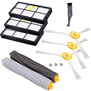 I clean Replacement iRobot Roomba 980 960 880 860 805 870 Parts, Compatible with iRobot Roomba Vacuum Replenishment Filter&Brush Kits (Hepa Filters, Side Brushes, Tangle-Free Roller)