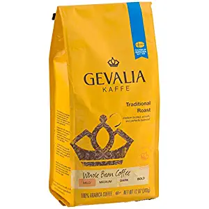 Gevalia Traditional Mild Roast Whole Bean Coffee (12 oz Bags, Pack of 6)