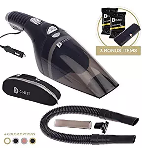 Portable Vacuum Cleaner For Car | High Power 106W/12V Mini Vacuum For Car With Steel Filter | Includes Portable Car Vacuum, Carry Bag, Long 16.4ft Cord, 3 Attachments, Trash Bags & Car Detailing Wipes