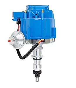 A-Team Performance HEI Complete Distributor Straight 6 Cylinder 240 and 300 65K Coil Compatible With Ford F100 F150 F250 E100 E150 One Wire Installation Blue Cap