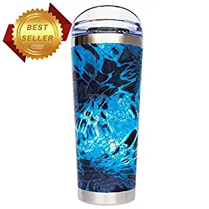 MyBevi Classic Stainless Steel Premium Grade Insulated Travel Tumbler (Shoreline Blue Prym 1, 26 oz)