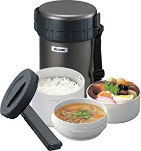 Zojirushi Thermal Stainless Lunch Box BENTO BAKO | SL-XB20-HG Gunmatallic (Japan Import)