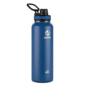 Takeya Originals Vacuum-Insulated Stainless-Steel Water Bottle, 40oz, Navy