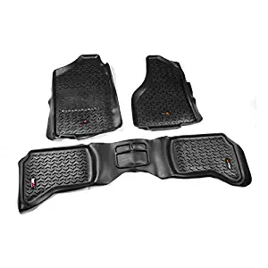 Rugged Ridge All-Terrain 82989.40 Black Front and Rear Floor Liner Kit For 2002-2014 Dodge Ram, Ram 1500, 2500 and 3500 Quad Cab Models