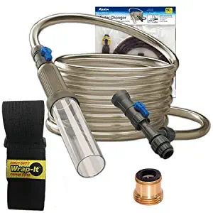 Aqueon Aquarium Water Changer with 50 ft Hose, Large Storage Strap & Python Brass Adaptor Bundle