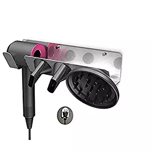 Dyson Hair Dryer Wall Mount Holder, Aluminum Alloy Wall Bracket Holder for Dyson Supersonic Hair Dryer (sliver)