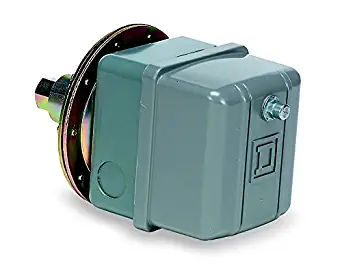 Square D 9016GVG1J11 Commercial Electromechanical Vacuum Switch, NEMA 1, DPDT, 5-25 in. of Hg Cut-Out Range, 17-22 in. of Hg Settings