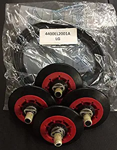 Edgewater Parts 4 Pack Roller Wheels 4581EL2002A and Belt 4400EL2001A Kit Compatible with LG Dryers (10 Year Warranty)