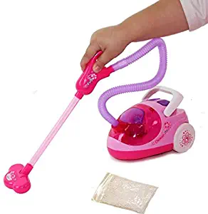 Dazzling Toys Toy Vacuum Cleaner - Pretend Play Housekeeping Clean up Toy Vacuum Cleaner with Real Suction - for Kids Ages 3 and Up - Perfect for Little Girls