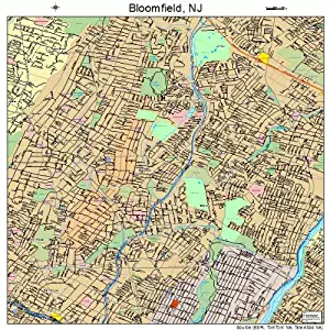 Large Street & Road Map of Bloomfield, New Jersey NJ - Printed poster size wall atlas of your home town
