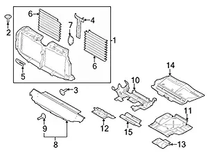 Ford OEM Radiator Support Splash Shield FL3Z5D032A Image 14