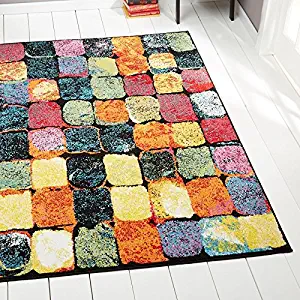 Home Dynamix Splash Cosmo Area Rug 5'2"x7'2, Abstract Black/Green/Orange/Yellow