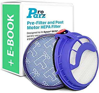 Pre Filter and Post Motor HEPA Filter Replacements for Dyson DC25 - Includes Bonus E-Book - Replaces Parts 919171-02 and 916188-06 - Combo Pack