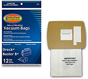 EnviroCare Replacement Vacuum Bags for Oreck Super-Deluxe Compact and Buster B Canisters 12 Pack