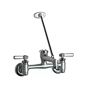Chicago Faucets GIDDS-231318 897-RCF Wall Mount Adjustable Center Service Sink Faucet, Rough Chrome 42.00 x 13.50 x 8.75 inches
