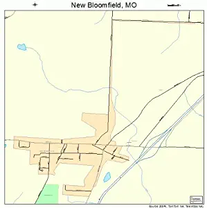 Large Street & Road Map of New Bloomfield, Missouri MO - Printed poster size wall atlas of your home town