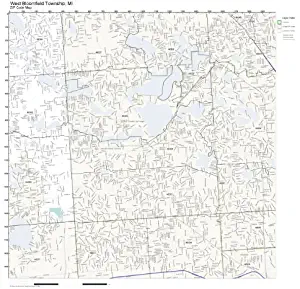 ZIP Code Wall Map of West Bloomfield Township, MI ZIP Code Map Laminated