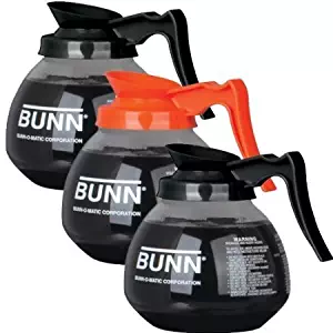 BUNN Coffee Pot Decanter/Carafe, 2 Black Regular and 1 Orange Decaf, 12 Cup Capacity, Set of 3 (BP05)