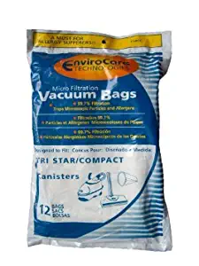 Compact Tristar Canister Vacuum Envirocare Paper Bags 12 PK # 738EC