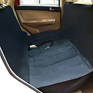 NAC&ZAC Deluxe Waterproof Pet Seat Cover With Bonus Pet Car Seat Belt for Cars and SUV -Nonslip, Quilted, Extra Side Flaps, Machine Washable Pet Hammock Car Seat Cover,