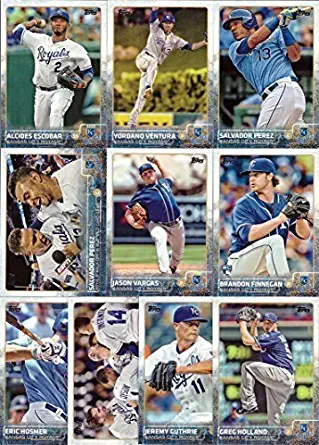 2015 Topps (Series 1 & 2) Kansas City Royals Baseball Card Team Set – 22 Card Set includes Salvador Perez, Alex Gordon, Mike Moustakas, Eric Hosmer, Lorenzo Cain, Yordano Ventura, Wade Davis, and more!