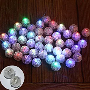 Neo LOONS® 50pcs/lot 50 X Multicolor Round Led Flash Ball Lamp Balloon Light Long Standby time for Paper Lantern Balloon Light Party Wedding Decoration