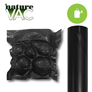 NatureVac Vacuum Seal Bags, 2 Rolls @ 11 in. x 19.5 ft ALL BLACK