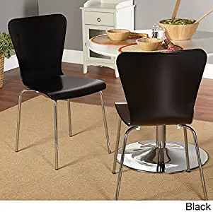 Simple Living Pisa Bentwood Stackable Dining Kitchen Chairs (Set of 2) (black)