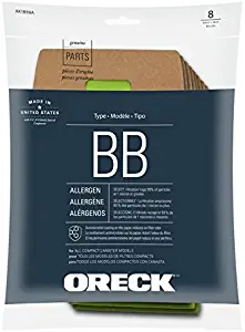 Genuine Oreck AK1BB8A Vacuum Bag for BB900-DGR Canister Vacuum Cleaner - (green, 8-pack bags + 1 motor filter) Replaces Oreck Part PKBB12DW