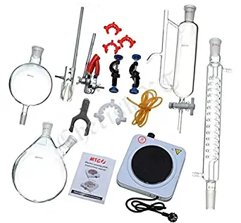 New 29 Pcs, 24/40, Essential Oils Extraction Apparatus Glass Steam Distillation Lab Glassware Kit Water Distiller Purifier- Borosilicate Glass 500ml