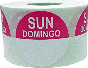 Sunday Domingo Food Rotation Labels English Spanish Writable Day of The Week Stickers Large 1.5" Inch Round 500 Total Adhesive Cold Temp Labels Great Restaurant Labels to Use in Kitchen
