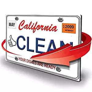 Dishwasher Magnet – California License Plate Double Sided Clean Dirty Reversible Flexible Flip 3x4 inch Flipside Kitchen Addition Premium Sign Indicator