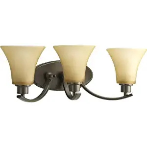 Progress Lighting P2002-20 Joy Collection 3-Light Vanity Fixture, Antique Bronze