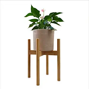 Lilypad Lake Modern Home Decor Mid Century Plant Stand | Indoor Planter 100% Natural Bamboo | Holds Plant Pots Up to 9.75