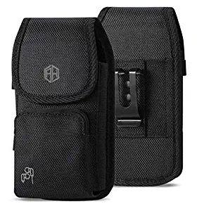 Military Grade Cell Phone Case, Rugged Outdoor Carry Pouch Belt Clip Compatible w/ [iPhone 6 6S 7 8 X XR XS (4.7'')] Kyocera DuraForce rugged Canvas Holster Fits Phone with Battery Case