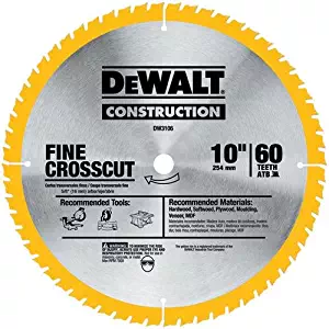 DEWALT DW3106P5D60I Series 20 10-Inch 60T Fine Finish Saw Blade, 2-Pack