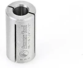 Amana Tool - RB-116 High Precision Steel Router Collet Reducer 1/2 Overall Dia x 1/4 Inner