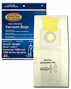 EnviroCare Replacement Vacuum Bags for Bissell Style 1 and 7 Uprights 3 Pack