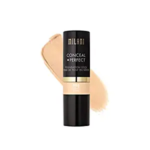 Milani Conceal + Perfect Foundation Stick - Light (0.46 Ounce) Vegan, Cruelty-Free Cream Foundation - Cover Under-Eye Circles, Blemishes & Skin Discoloration for a Flawless Finish