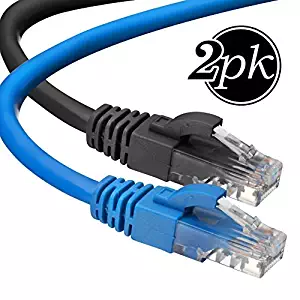 CAT 6 Ethernet Cable, 25 ft [2 Pack] LAN, UTP (7.6 Meters) CAT 6, RJ45, Network, Patch, Internet Cable - (25 ft)